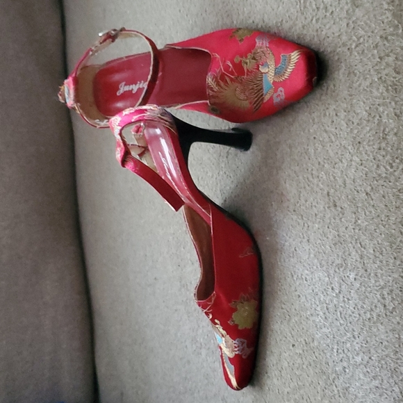 Junjiao vintage, satin Chinese heels size 35 - Picture 2 of 5